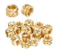 sourcing map 15 Pcs Threaded Inserts, #8-32UNC x 5/32" l x 6.3mm OD Pure Brass Knurled Nuts Female Threaded Heat Set Inserts Embedment Nut for 3D Printing Components and Plastic Materials