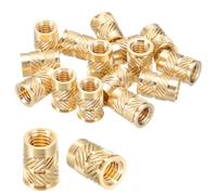 sourcing map 15 Pcs Threaded Inserts, M6 x 12.5mm H x 8.3mm OD Brass Metric Knurled Flange T-Nuts Female Threaded Heat Set Inserts Embedment Nut for Plastic and 3D Printing Components