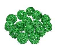 sourcing map 15 Pcs Wicker Rattan Balls, 2inch Wood Decorative Balls Vase Fillers for Centerpiece Bowl Orbs Fillers Tree Wedding Home Decor, Light Green