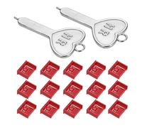 sourcing map 15 Port Blocker Locking USB Port/Dust PC Blocker with Coded Key,Red