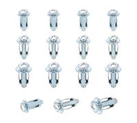 sourcing map 15 Set M4 M5 M6 Jack Nuts, Carbon Steel Zinc Finish Expansion Screw Petal Nut, Multi-Grip Insert Rivet Nut Fasteners for Hollow Wall Iron Skin Line Use in Thin Soft Wall, Silver