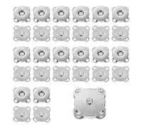 sourcing map 15 Sets Magnetic Snap 0.71 Inch Metal Fasteners Sew on Magnets Clasps Replacement Magnetic Closures for Purses Clothing Totes Bags Wallet Fabric Sewing DIY Crafts, Silver Tone