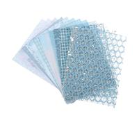 sourcing map 15 Sheets Scrapbook Textured Paper, Blue Handmade Craft Paper and Mesh Fabric for Scrapbook Planner Book Card Junk Journal Supplies Card DIY Project, 5.1x7.1 Inch