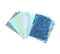 sourcing map 15 Sheets Scrapbook Textured Paper, Cyan Handmade Craft Paper and Mesh Fabric for Scrapbook Planner Book Card Junk Journal Supplies Card DIY Project, 3.9x5.5 Inch