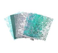 sourcing map 15 Sheets Scrapbook Textured Paper, Cyan Scrapbooking Paper with Gold Foil Mesh Fabric, for Scrapbook Planner Book Card Junk Journal Supplies Card DIY Project, 3.9x5.5 Inch