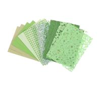 sourcing map 15 Sheets Scrapbook Textured Paper, Grass Green Handmade Craft Paper and Mesh Fabric for Scrapbook Planner Book Card Junk Journal Supplies Card DIY Project, 3.9x5.5 Inch