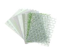 sourcing map 15 Sheets Scrapbook Textured Paper, Green Handmade Craft Paper and Mesh Fabric for Scrapbook Planner Book Card Junk Journal Supplies Card DIY Project, 5.1x7.1 Inch