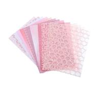 sourcing map 15 Sheets Scrapbook Textured Paper, Pink Handmade Craft Paper and Mesh Fabric for Scrapbook Planner Book Card Junk Journal Supplies Card DIY Project, 5.1x7.1 Inch