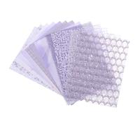 sourcing map 15 Sheets Scrapbook Textured Paper, Purple Handmade Craft Paper and Mesh Fabric for Scrapbook Planner Book Card Junk Journal Supplies Card DIY Project, 5.1x7.1 Inch