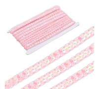 sourcing map 15 Yard Sequins Beaded Lace Trim 0.4 inch Sequin Braid Trim Strip Paillette Sequins Ribbon Trim for Crafts, Embellishments, DIY Sewing Costume Pink