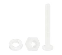 sourcing map 150 Pcs/50 Sets Nylon Hex Bolts, M3 x 25mm Plastic Full Threaded Hex Head Screws Bolts and Nuts with Flat Washers for Machinery Electronics Industrial Accessories, White