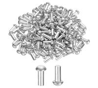 sourcing map 150 Pcs Brazier Head Solid Aluminum Rivets, M4 Dia x 10mm Length Round Head Aluminum Boat Rivets for Repairing Boats, Machinery, Aircraft, Automobile Industry