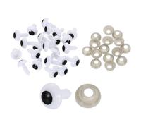 sourcing map 150 Pcs Eyes for Crocheting, 10mm Plastic Crochet Eyes Round Craft Eye with Washers for DIY Arts Crafts Stuffed Animals Bears Making, White