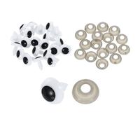 sourcing map 150 Pcs Eyes for Crocheting, 16mm Plastic Crochet Eyes Round Craft Eye with Washers for DIY Arts Crafts Stuffed Animals Bears Making, White