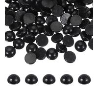 sourcing map 150 Pcs Half Wooden Beads, 0.6 Inch(15mm) Unfinished Natural Split Wood Balls, Wooden Half Sphere for Paint DIY Crafts Art Projects Party Decoration, Black