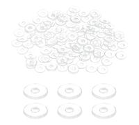 sourcing map 150 Pcs M1.4 PVC Flat Washers Clear Plain Washer 1.4mm ID 4mm OD 0.5mm Thick Round Flat Spacers for Screws Bolts Glass Shower Door Handle Bathroom