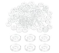 sourcing map 150 Pcs M2 PVC Flat Washers Clear Plain Washer 2mm ID 5mm OD 1mm Thick Round Flat Spacers for Screws Bolts Glass Shower Door Handle Bathroom