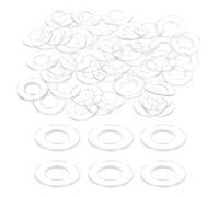 sourcing map 150 Pcs M3 PVC Flat Washers Clear Plain Washer 3mm ID 6mm OD 0.3mm Thick Round Flat Spacers for Screws Bolts Glass Shower Door Handle Bathroom