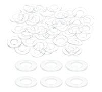 sourcing map 150 Pcs M4 PVC Flat Washers Clear Plain Washer 4mm ID 8mm OD 0.3mm Thick Round Flat Spacers for Screws Bolts Glass Shower Door Handle Bathroom