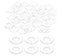 sourcing map 150 Pcs M4 PVC Flat Washers Clear Plain Washer 4mm ID 8mm OD 1mm Thick Round Flat Spacers for Screws Bolts Glass Shower Door Handle Bathroom