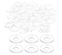 sourcing map 150 Pcs M4 PVC Flat Washers Clear Plain Washer 4mm ID 9mm OD 1mm Thick Round Flat Spacers for Screws Bolts Glass Shower Door Handle Bathroom