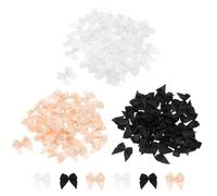 sourcing map 150 Pcs Mini Ribbon Bow 1.2" Mini Fabric Satin Ribbon Flower Bows for Craft DIY Sewing Wedding Birthday Party Black, White, Champagne