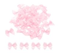 sourcing map 150 Pcs Mini Ribbon Bow 1.2" Mini Fabric Satin Ribbon Flower Bows for Craft DIY Sewing Wedding Birthday Party Bright Pink