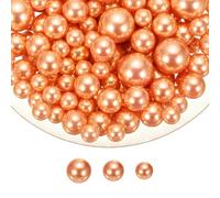 sourcing map 150 Pcs Pearl Bead for Vase Filler, 20/14/10mm Faux Pearl Floating Beads Makeup NO Hole for Candles Centerpieces Table Scatter Wedding Home Decoration(Orange)
