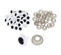 sourcing map 150 Pcs Safety Eyes for Crocheting, 20mm Plastic Crochet Eyes Round Craft Eye with Washers for DIY Arts Crafts Stuffed Animals Bears Making, White