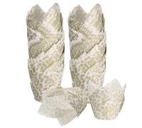 sourcing map 150 Pcs Tulip Baking Cups Cupcake Muffins Liners Paper Greaseproof Wrappers for Wedding Birthday Party Festivals Christmas, White