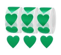 sourcing map 1500 Labels Green Heart Stickers 1 Inch Heart Shaped Sticker Labels Self-Adhesive Cute Decals for Envelope Valentine's Day Scrapbook Award Charts (3 Rolls, 500 Labels Per Roll)