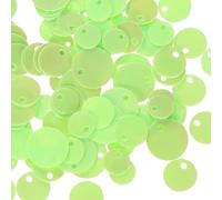 sourcing map 1500 Pcs Flat Round Sequins, 6/8/10mm Loose Paillettes Craft Sewing Sequins with Single Side Hole for DIY Embroidery Clothing Jewelry Making, Milk Tone Grass Green