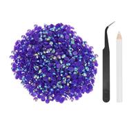 sourcing map 1500pcs Flatback Rhinestones Resin, SS30 6mm Resin Rhinestones Bulk Round Shine Gems with Pickup Tools for DIY Nail Art Tumblers Mugs Clothes, Deep Purple