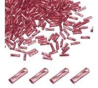 sourcing map 1500Pcs Glass Bugle Beads, 6x2mm Tube Mini Loose Glass Seed Spacer Bead Embroidery Beads for DIY Craft Projects Earrings Necklaces Bracelets Jewelry Making, Glazed Bright Red