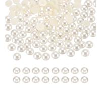 sourcing map 1500Pcs Half Pearl for Crafts, 4mm Plastic Half Flatback Imitation Pearls Cabochon Loose Beads Rhinestone for DIY Crafts Clothing Tumbler Shoes Embellishment Nail (Beige)