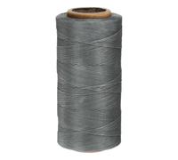 sourcing map 150D 0.8mm Flat Waxed Thread 284 Yards Polyester Leather Sewing Waxed String Hand Stitching Cord for Leather Stitching Sewing Bookbinding DIY Craft Silver Gray