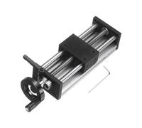 sourcing map 150mm Effective Stroke Length Manual Sliding Table, Double Optical Axis Slide Rail, Acme Thread TR12X6, 12mm Diameter 4mm Pitch, 1 Start, Moved 4mm/Cycle, for CNC Machine