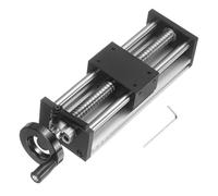 sourcing map 150mm Effective Stroke Length Manual Sliding Table, Double Optical Axis Slide Rail, BallScrew SFU1607, 16mm Diameter 5mm Pitch, 1 Start, Moved 5mm/Cycle, for CNC Machine