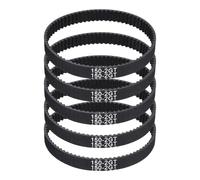 sourcing map 150mm GT-2 Timing Belt, 5pcs 6mm Width 2mm Pitch 3D Printing GT-2 Timing Belt Closed Loop Rubber, Black