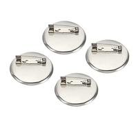 sourcing map 150Pcs Brooch Clasp Pins Disc Base 35mm Blank Trays for ID Badges Name Cards Tags DIY Craft, Silver Tone