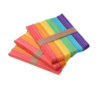 sourcing map 150Pcs Craft Sticks 5.5" x 3/8" Ice Cream Sticks Wooden Wax Sticks for Building Mixing and Creating Craft Projects Colored
