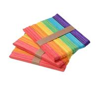 sourcing map 150Pcs Craft Sticks 6" x 3/8" Ice Cream Sticks Wooden Wax Sticks for Building Mixing and Creating Craft Projects Colored