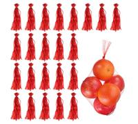 sourcing map 150pcs Egg Hatching Bags, 16 Inch Mesh Nylon Netting Reusable Produce Mesh Bags Strong Stretchable Plastic Seafood Boil Bags for Fruits Vegetables Storage, Red