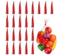 sourcing map 150pcs Egg Hatching Bags, 28 Inch Mesh Nylon Netting Reusable Produce Mesh Bags Strong Stretchable Plastic Seafood Boil Bags for Fruits Vegetables Storage, Red