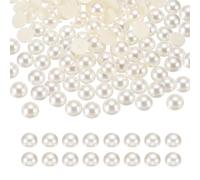 sourcing map 150Pcs Half Pearl for Crafts, 14mm Plastic Half Flatback Imitation Pearls Cabochon Loose Beads Rhinestone for DIY Crafts Clothing Tumbler Shoes Embellishment Nail (Beige)