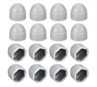 sourcing map 150pcs Hex Nut Cover, M8 Grey Plastic Dome Nut Protection Cap Hex Bolt Nut Covers for Hexagon Screws, Bolts