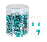 sourcing map 150Pcs Insulated Ring Terminal RV2-10 Battery Lugs 16-14AWG Electrical Crimp Terminals Eyelet Wire Connectors for Industrial, Electrical Wiring, Green