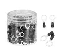 sourcing map 150Pcs Insulated Ring Terminal RV2-8 Battery Lugs 16-14AWG Electrical Crimp Terminals Eyelet Wire Connectors for Industrial, Electrical Wiring, Black