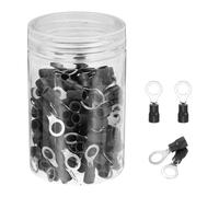 sourcing map 150Pcs Insulated Ring Terminal RVS2-6 Battery Lugs 16-14AWG Electrical Crimp Terminals Eyelet Wire Connectors for Industrial, Electrical Wiring, Black