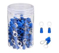 sourcing map 150Pcs Insulated Ring Terminal RVS2-6 Battery Lugs 16-14AWG Electrical Crimp Terminals Eyelet Wire Connectors for Industrial, Electrical Wiring, Blue